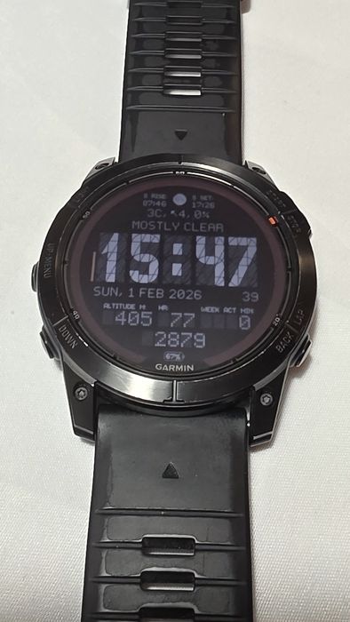 Smartwatch Garmin Fenix 7X Pro Solar, Glass, curea Neagra, Slate Grey