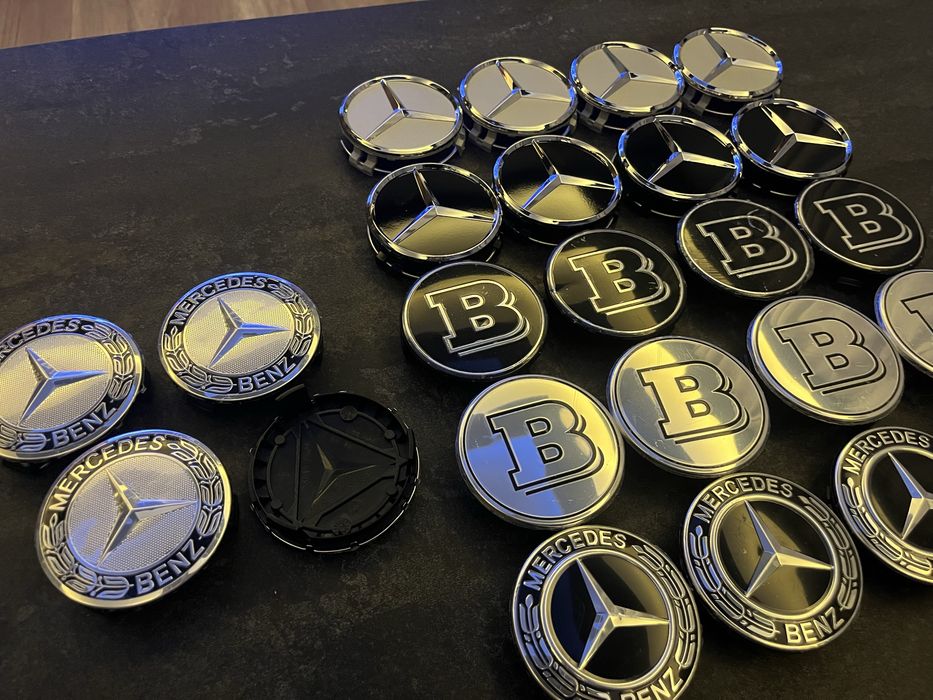 Капачки за джанти мерцедес/mercedes  и емблеми(75мм + 55мм)