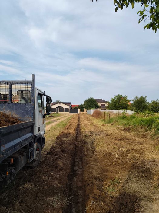 Prestări servicii închiriere Excavator 3.5T săpături, fundații, beciuri și Transport Agregate
