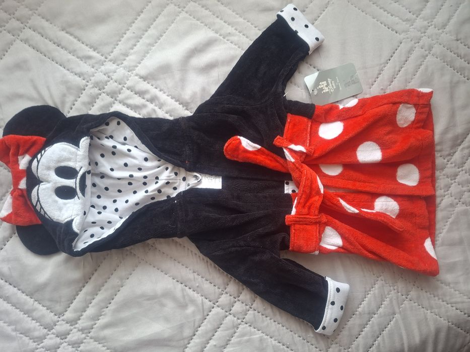 Нов халат за бебе момиче Disney Minnie Mouse, размер 3-6 м, 68 см