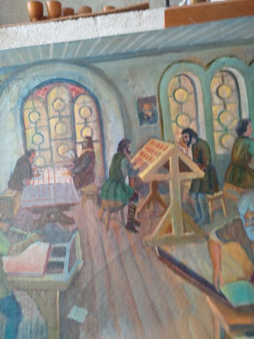 Продавам антикварна картина Средновековни крепостни мотиви 2