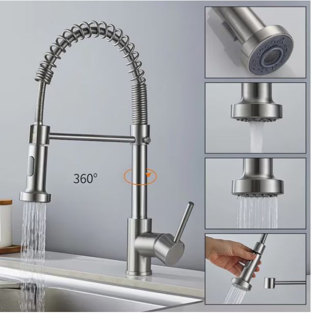 Baterie bucatarie telescopica, 360°, dus extensibil cu 2 functii