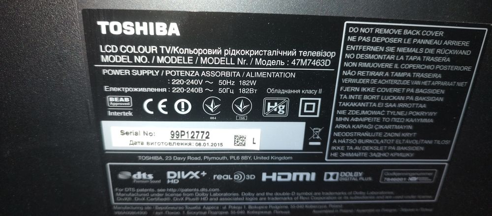 tv LCD Toshiba 101 diagonala