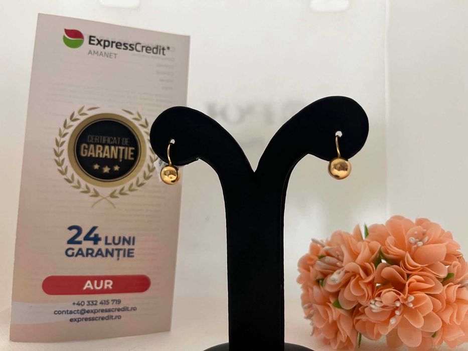 Cercei Aur 14k 1.19g (AG16 Moldova b32956)-Garantie 2 ani!