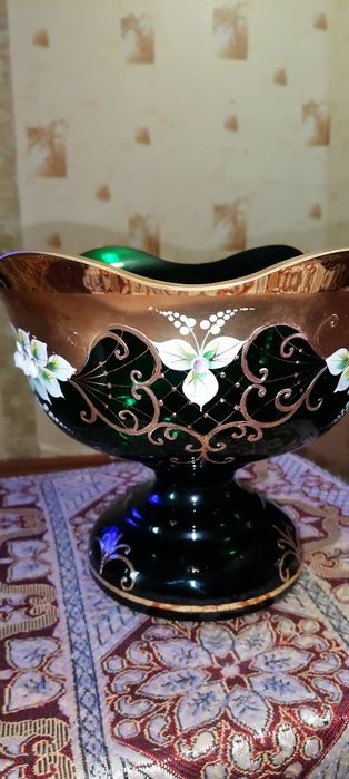 Фруктница - Чехия богемское стекло оригинал