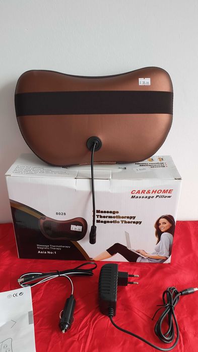 Намален от38лв-Шиацу масаж 8 глави, Възглавница масажор за кола