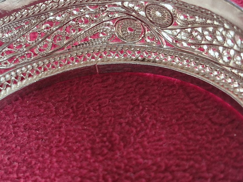 Уникална сребърна гривна филигран 37гр.-100годишна