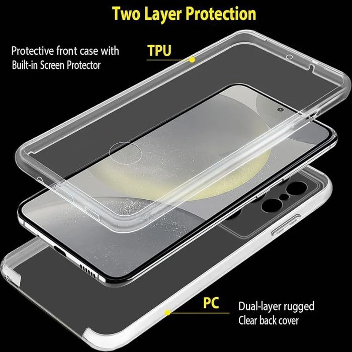 Прозрачен 360° Градуса Кейс за Samsung Galaxy S25 Ultra S24 S23 S22 FE