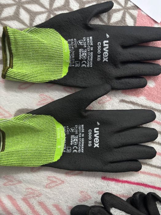 Manusi de protectie Ruvex-C500XG, Tricot, Verde/Negru 80 două perchei