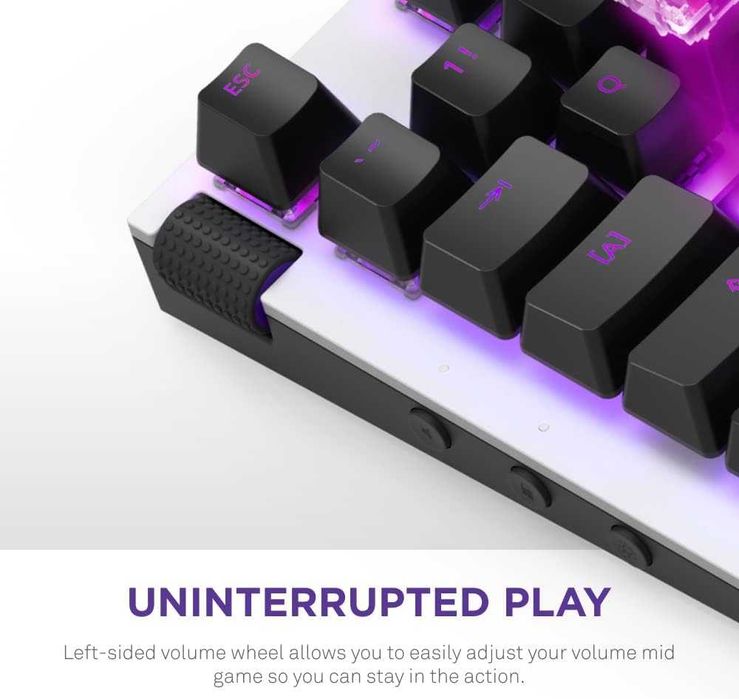 NZXT FUNCTION TENKEYLESS гейминг клавиатура, бяла, суичове Gateron Red