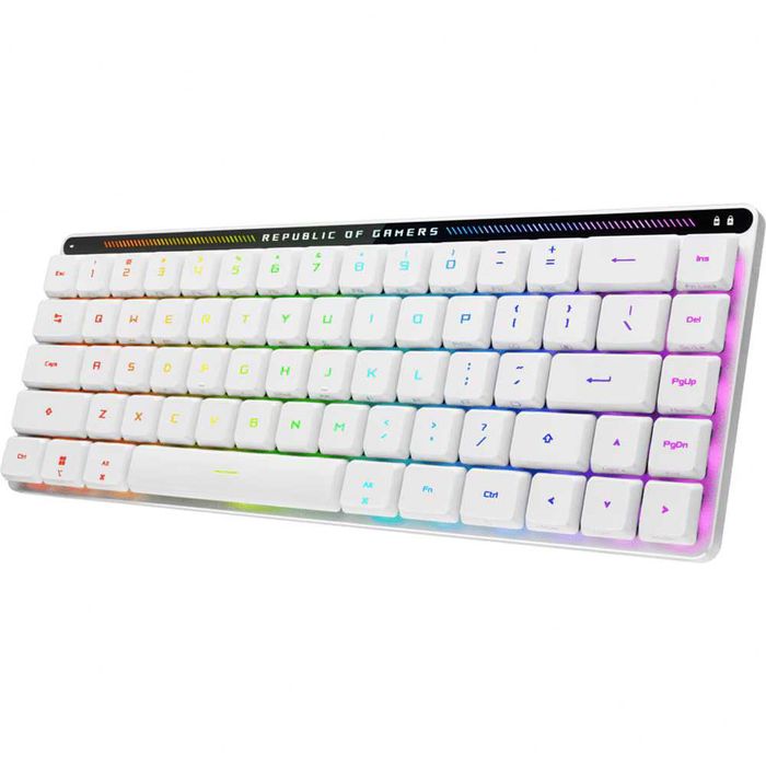 Tastatura Gaming Wireless mecanica ASUS ROG Falchion RX Low Profile 90MP03EC-BKUA10 Bluetooth, RGB, alba garantie noua Sigilata