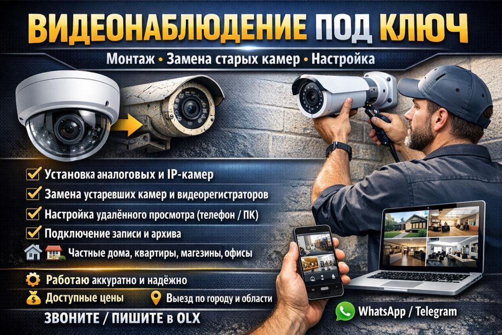 Монтаж видео наблюдения