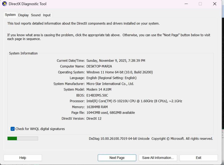 Laptop MSI Modern 14 A10m 14'
