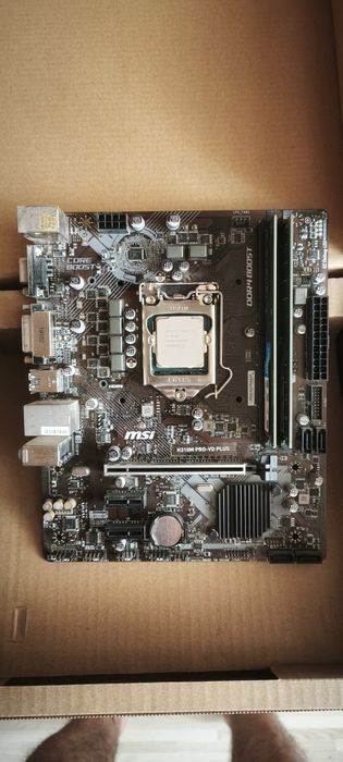 Материнская плата с ОЗУ 16гб и процессором i3 9100f.+ Видео карта 1650