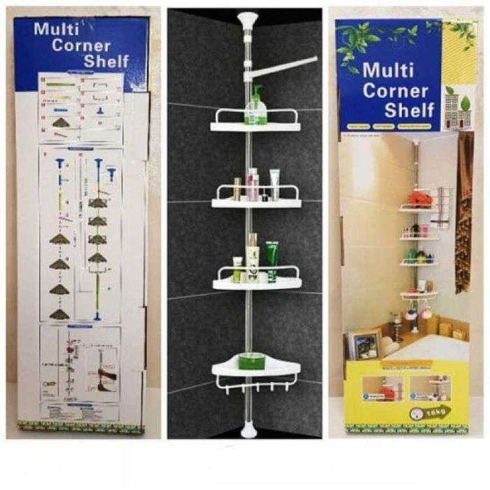 Ъглова етажерка за баня Multi Corner Shelf GY-188, височина 260см