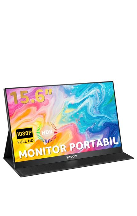 Monitor Portabil 15.6'', Panou IPS, FHD 1920×1080, 16:9, Yodoit,
