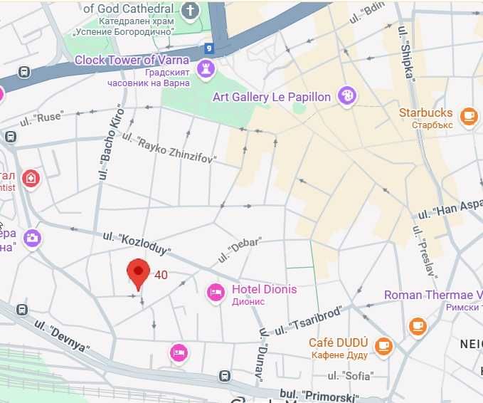 Лицев гараж ул. Кавала, под Ритуална зала 18 м2 нето. Южен