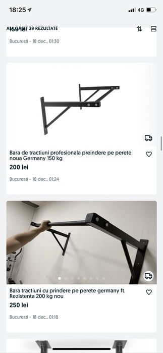 Bara tractiuni cu prindere de tavan si perete noua 200 kg Germany 200