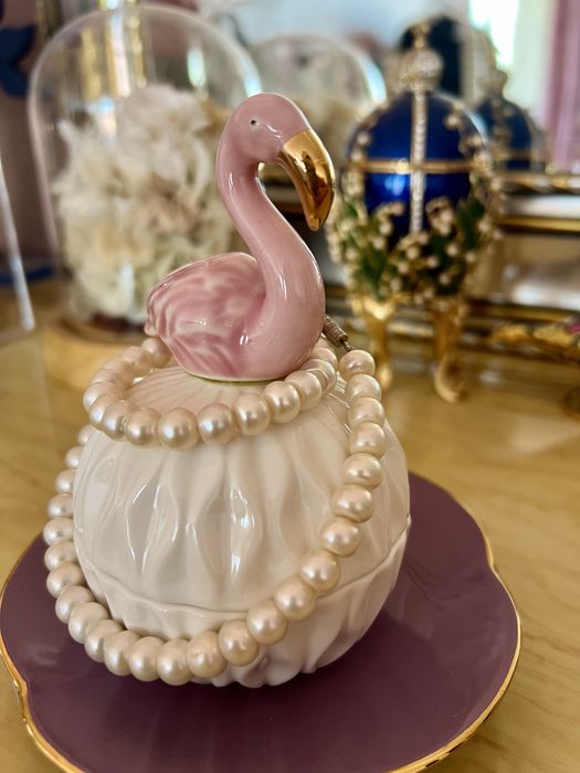 Шкатулка для украшений фламинго