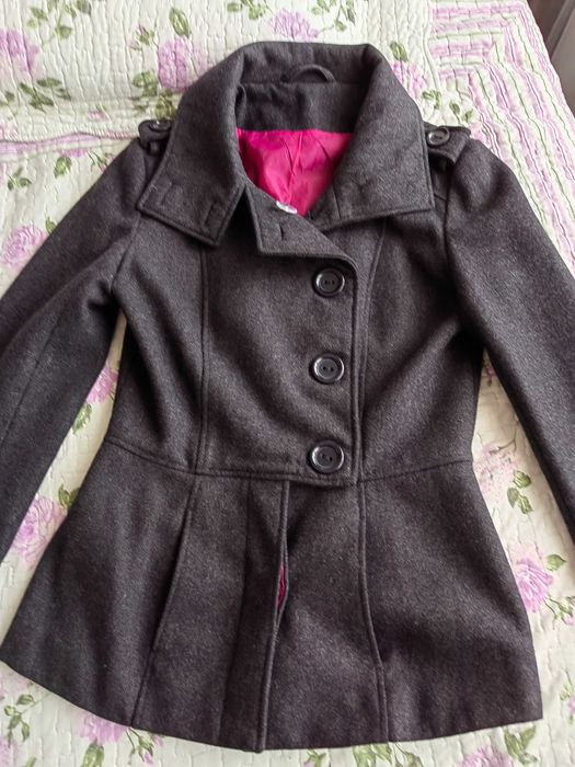 Графитено сиво дамско палто