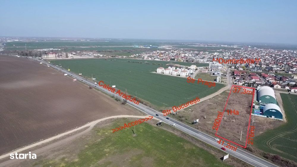 Teren de Vânzare Dumbrăvița 1 Ha Comercial cu potențial Calea Aradului