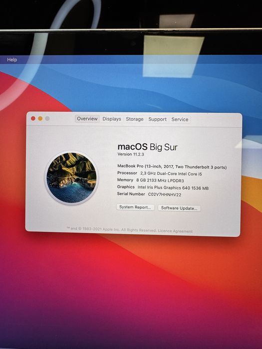 Apple MacBook Pro 2017 i5-7360U / 8GB / 128GB SSD ID-XXL9500