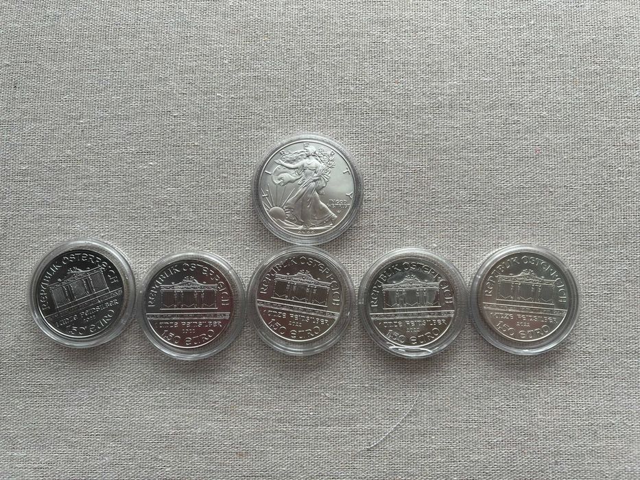 Monede de Argint pur - 6 buc - 1 uncie fiecare