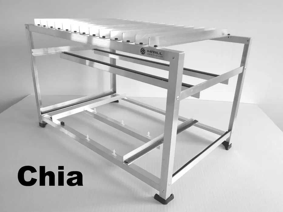 Стойка за AI компютър майнинг алуминиева рамка кейс шаси риг кутия