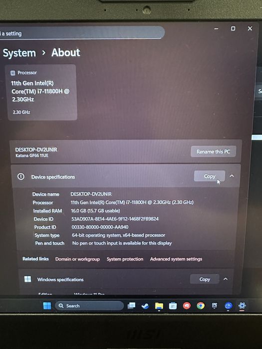Гейминг Лаптоп - MSI Katana GF-66