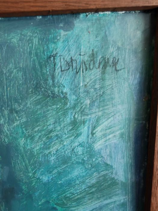 Tablou Traian Brădean – Portret de tânăr, ulei pe carton, semnat