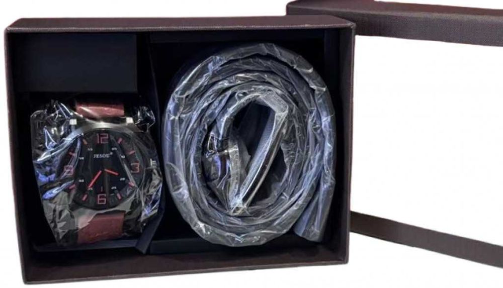 Стилен мъжки комплект - Часовник и колан