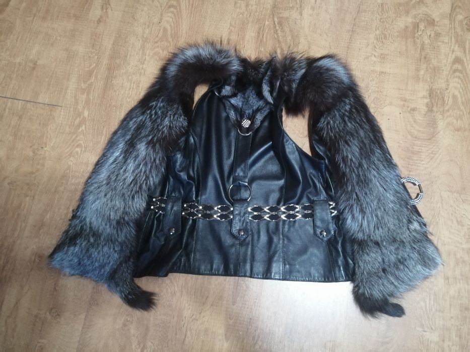 Елек от естествена кожа и естествен косъм