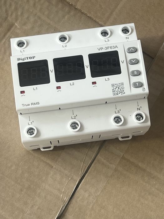 Реле напряжения  трехфазное 63A