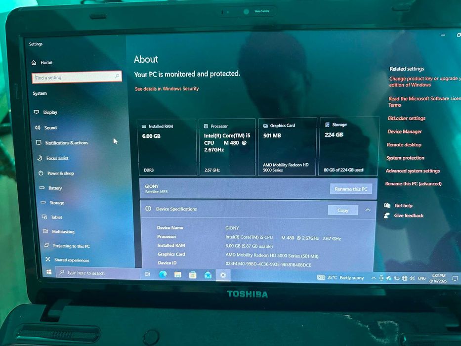 laptop toshiba i5