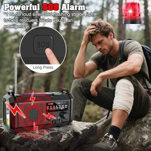 Ново Преносимо аварийно радио AM/FM 10000mAh батерия LED лампа SOS