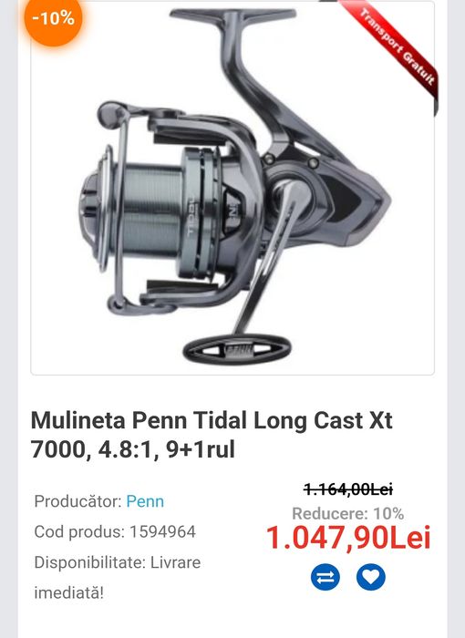 Mulineta Penn Tidal long cast xt 7000