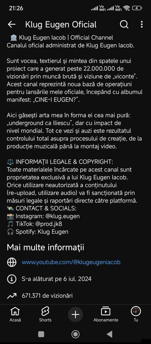 Vand canal youtube 60  abonati cu impact peste medie