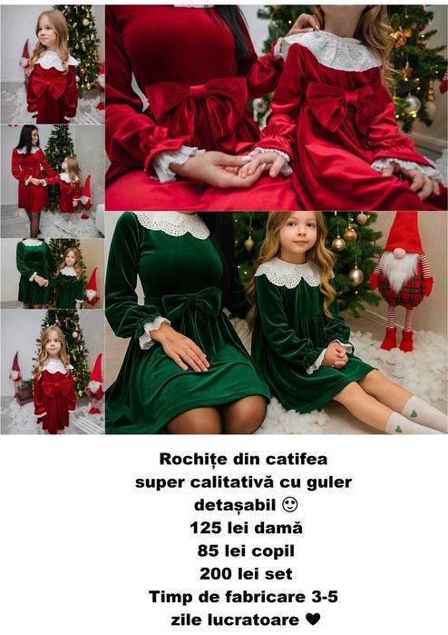 Rochițe din catifea mamă fiică