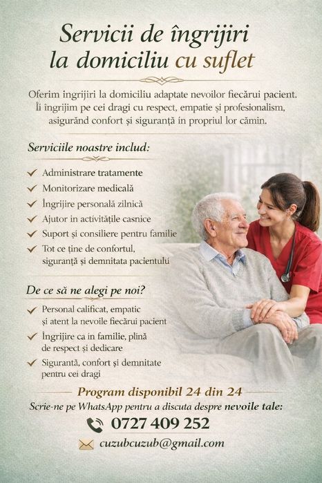 Îngrjirii la domiciliu cu suflet