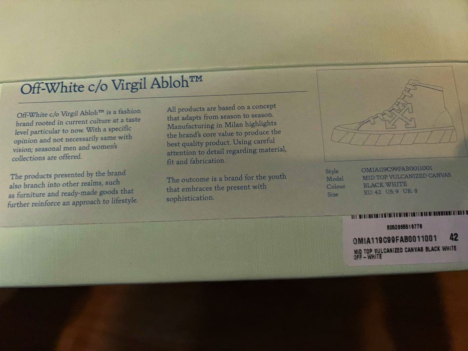 Adidasi Off White x Virgil Abloh Vulcanized