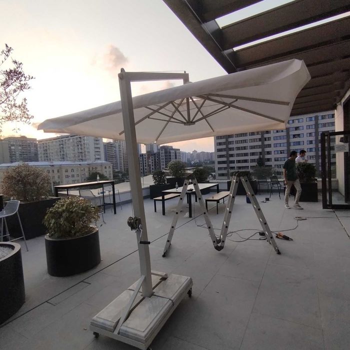 Yon tirgakli soyabon zontik Зонт с боковой опорой зонтик маркиза тент