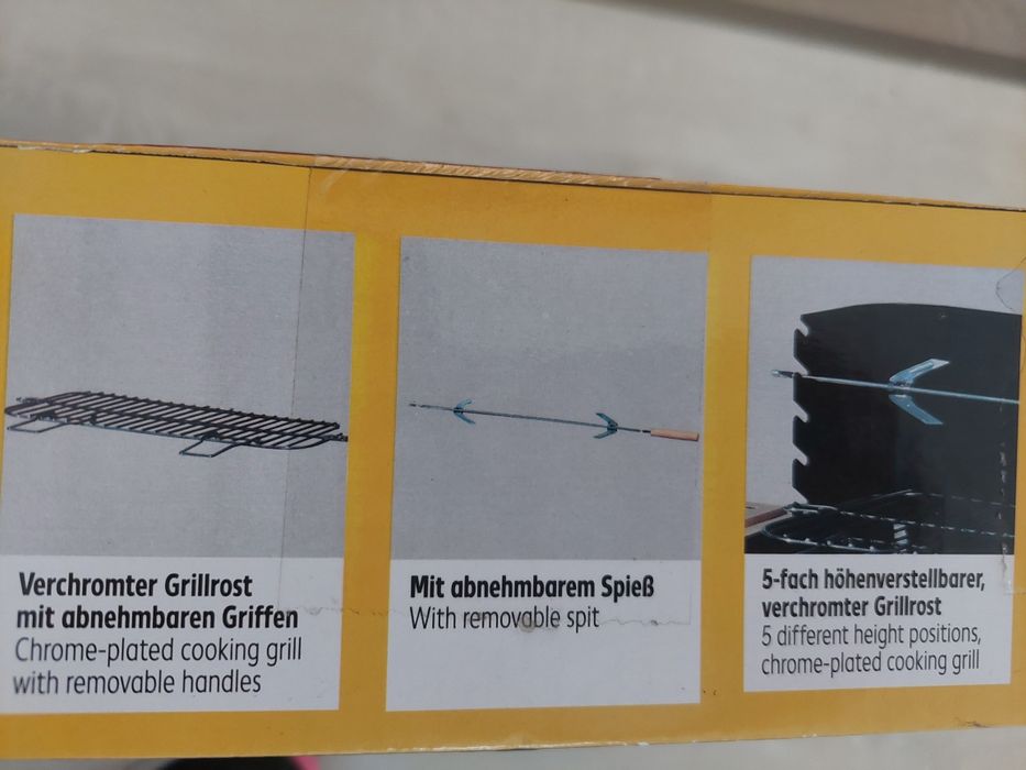 Gratar nou barbecue mobil cu spatiu depozitare