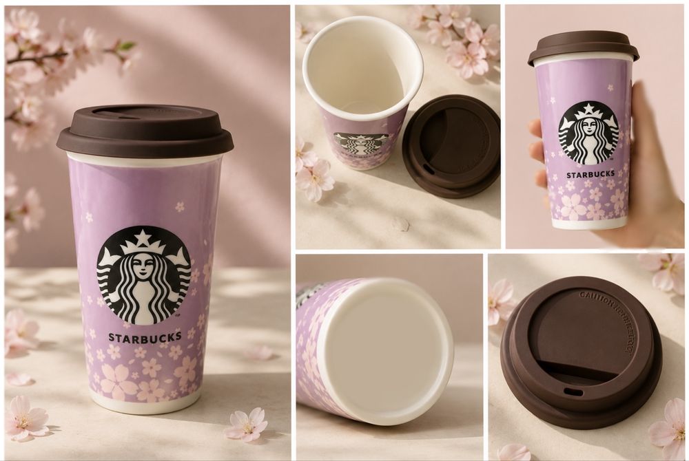 Starbucks Sakura керамический стакан с крышкой