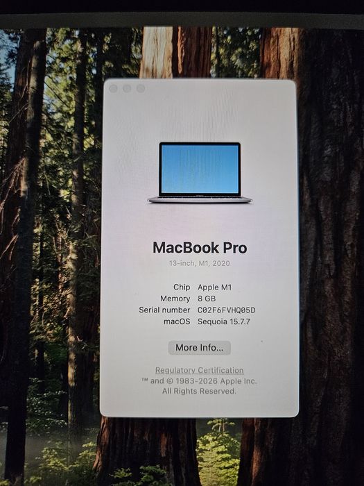 MacBook PRO 13" M1 8GB RAM 256GB