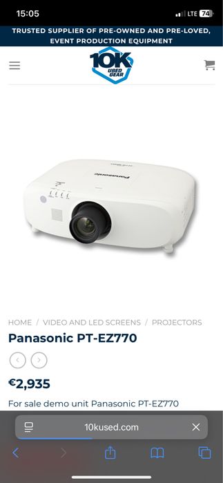 Videoproiector Panasonic PT-EZ770
