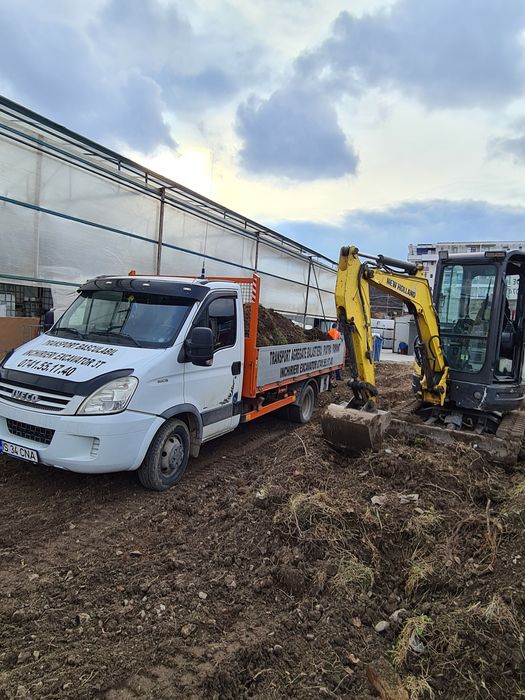 Miniexcavator bobcat excavații balast nisip pamant buldoexcavator