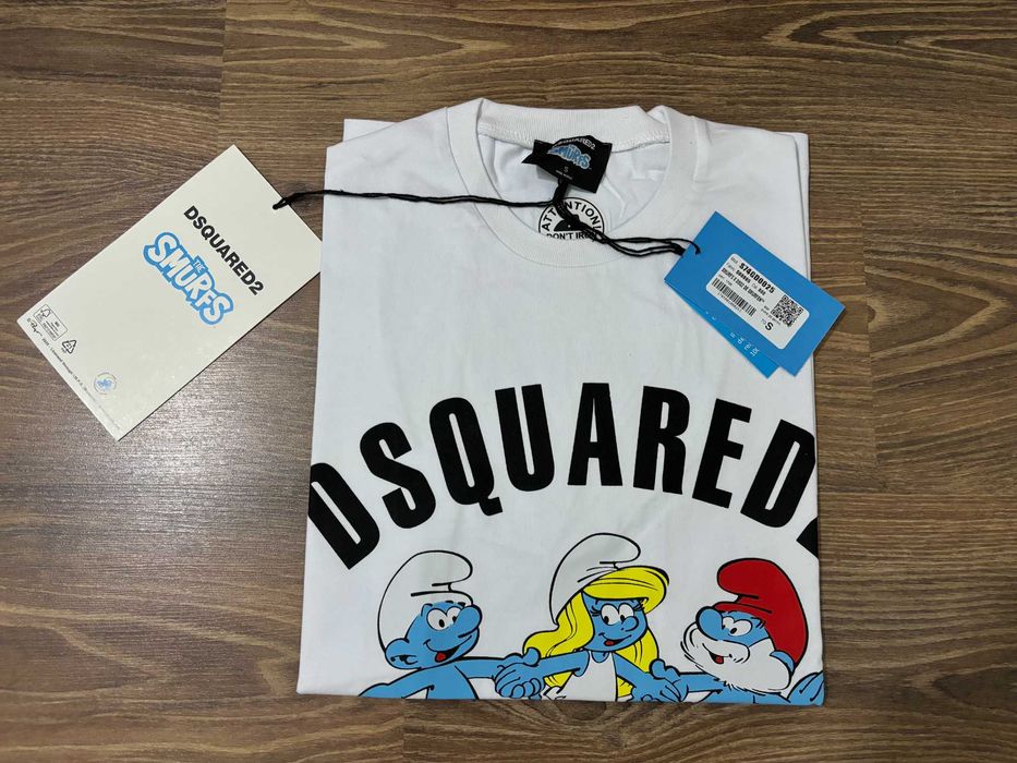 Оригинална Мъжка тениска Dsquared2 The Smurfs Slim Fit - S-2XL