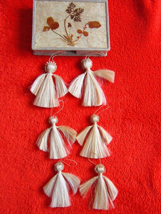 cadou rar Ingeri colectie Mid-Century handmade din par de cal 1960