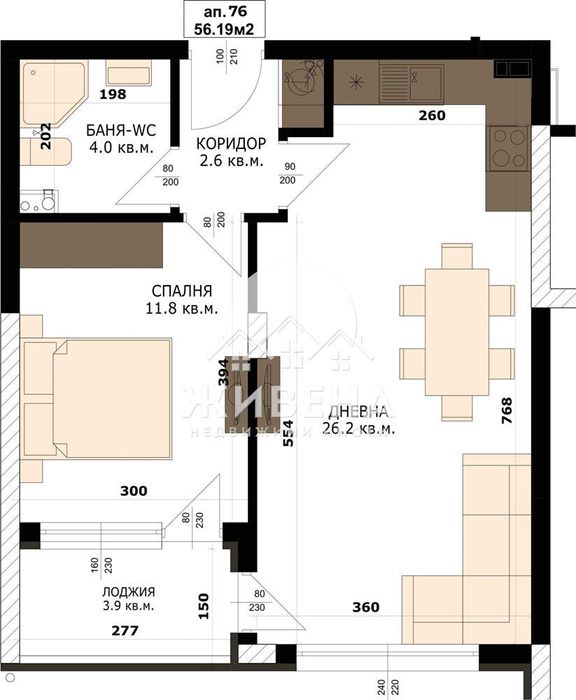 Продава 2-стаен апартамент, в строеж, Кайсиева градина, 64 кв.м