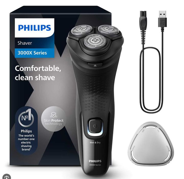 Електрическа самобръсначка Philips Series 3000X, мокро и сухо бръснене